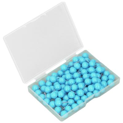 100Pcs Push Pins Map Tacks Steel Plastic Decorative Marking Pins for Cork Boards 9.5x20mm