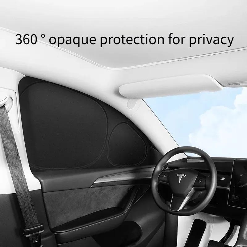 For Tesla Model Y Juniper 2025 Car Side Window Sun Shade Curtain Summer Sun Protection Sunshade Cover UV Car Privacy Curta