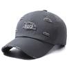 Fashionable Women's Spring and Autumn Letters Ripped Baseball Cap Outdoor Sports Men's Travel Casual Sun Hat Trendy Duckball Cap