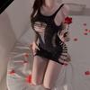 Sexy mesh garment suspender tight hot diamond sex underwear hollow mesh perspective gypsy shining hip skirt