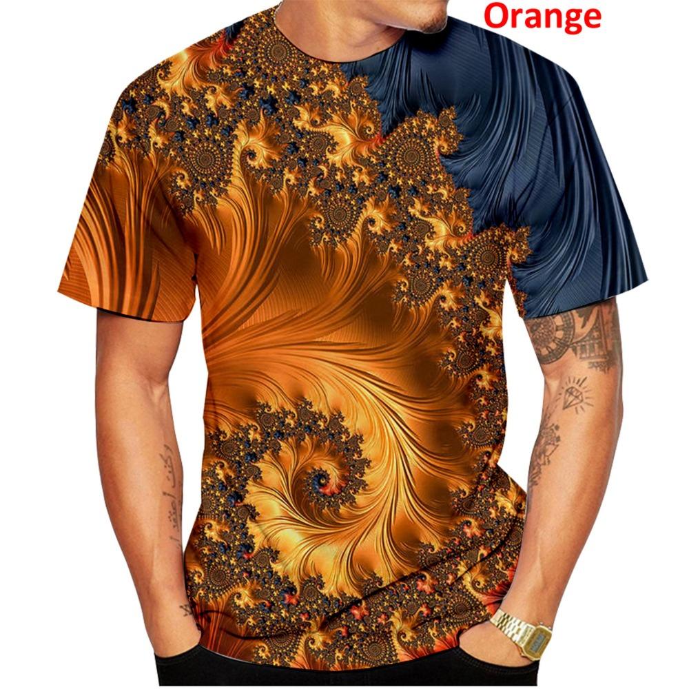 

Последняя мода Мужская красочная футболка с 3D-принтом Спираль Забавная футболка с коротким рукавом XS