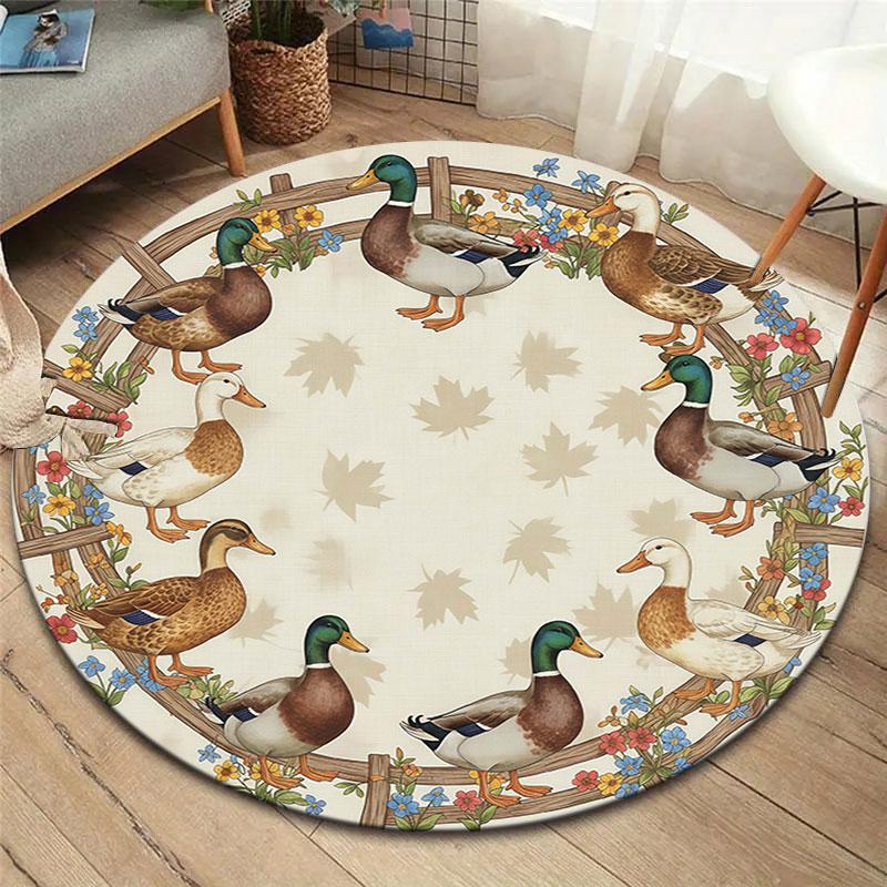 Farmanimals Round Area Rug,Carpet Rug for Living Room Bedroom Sofa Playroom Decor,Non slip Floor Mat