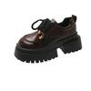 Pantofi mici din piele cu șireturi cu cap mare pentru femei, toamnă, platformă nouă, versatili, stil colegial britanic, mocasini retro