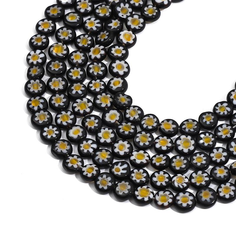 

65 шт. хрустальные стеклянные бусины тысяча цветов плоские круглые бусины-разделители для изготовления ювелирных изделий DIY браслет ожерелье чёрный