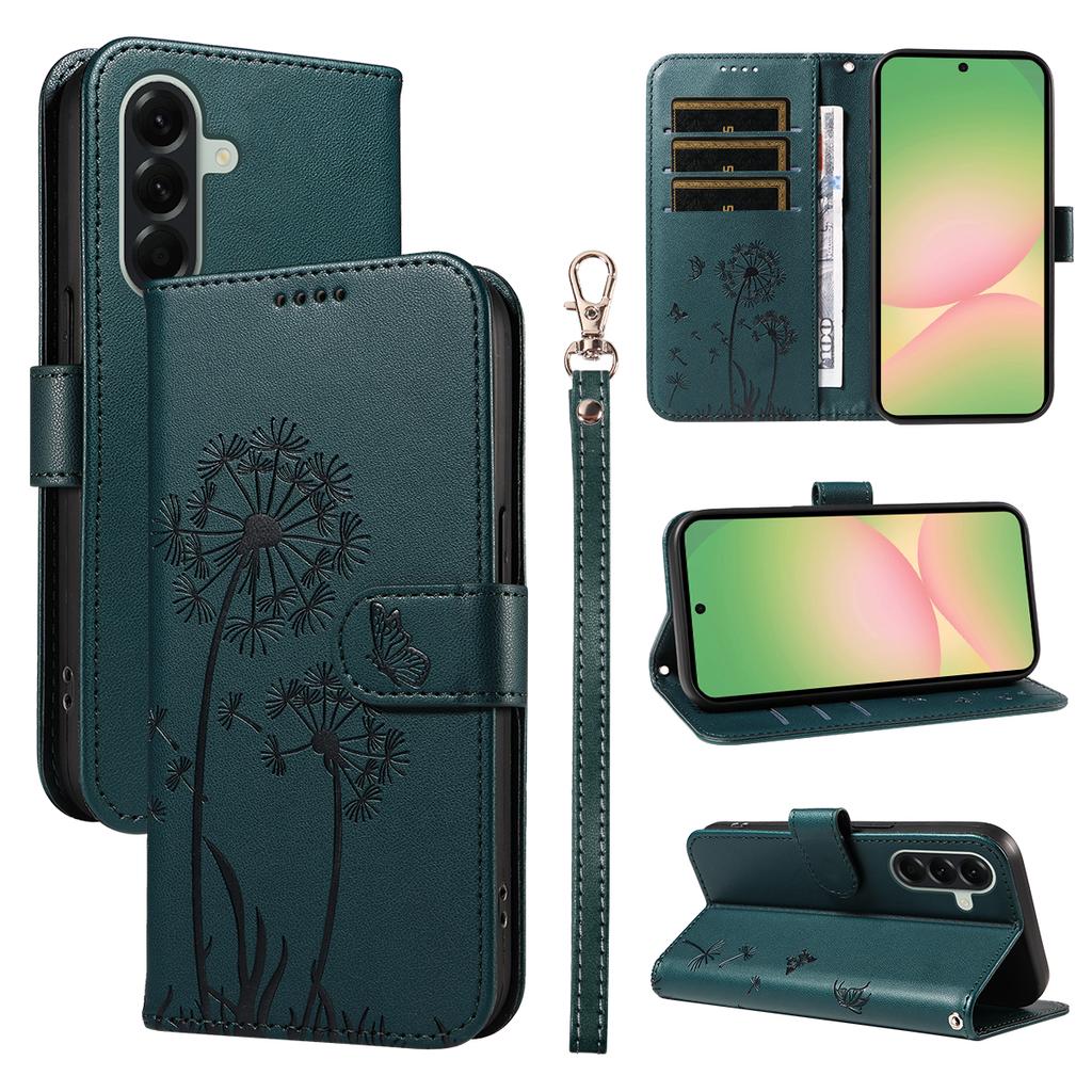 For Samsung Galaxy A57 5G Leather Wallet Case with Strap Dandelion Imprint Phone Stand Cover
