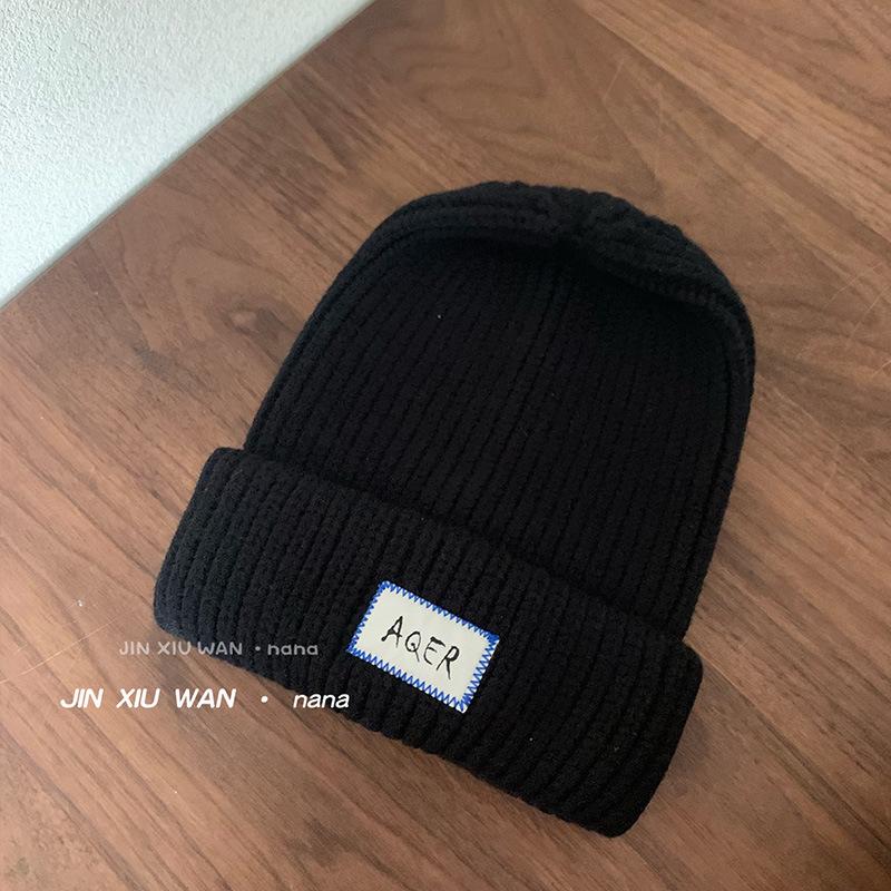 

Big Head Knitted Hat for Women In Autumn and Winter Korean Style Versatile Ear Protection and Warm Wool Hat Showing Face Small Piles of Hats Adjustable