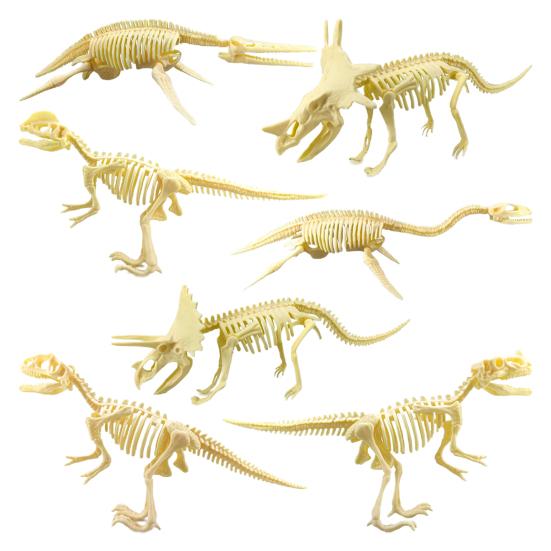 

7Pcs/Set Dinosaur Model Creative Collectible Detailed Archeological Dinosaur Skeleton Toy for
