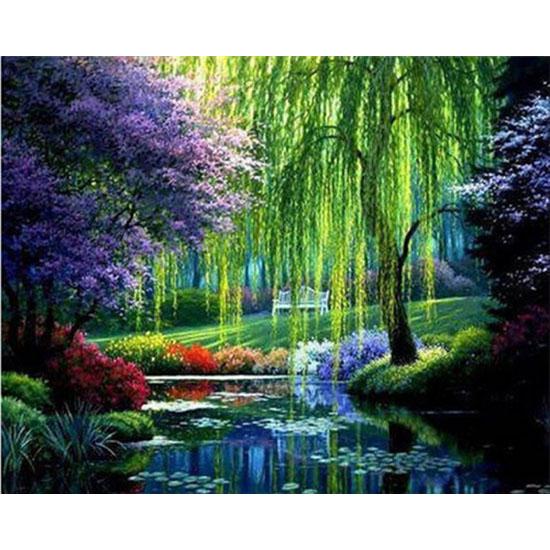 Diamond Painting Cross Stitch Tree Scenic Full Rhinestones Embroidery 5D Mosaic Wall Decor