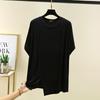K-style Modal Asymmetrical Short-Sleeved T-shirt Women's Summer Thin Western Style Leisure Plus Size Loose Versatile Bottoming Top