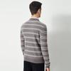 Shanshan Men's 100% Merino Wool Color Block Striped Pullover Sweater