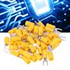 50Pcs Fork Terminals Insulated Spade U Type Wire Connector 12‑10AWG Cable Crimp SV5.5‑4 Yellow