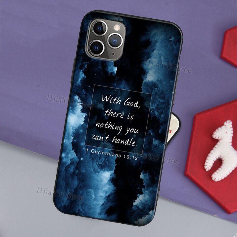 Bible Jesus Christ Christian Quotes Phone Case For iPhone 13 11 12 Pro Max mini X XR XS Max 6S 8 7 Plus SE 2020 Back Cover iPhone 13Pro MAX