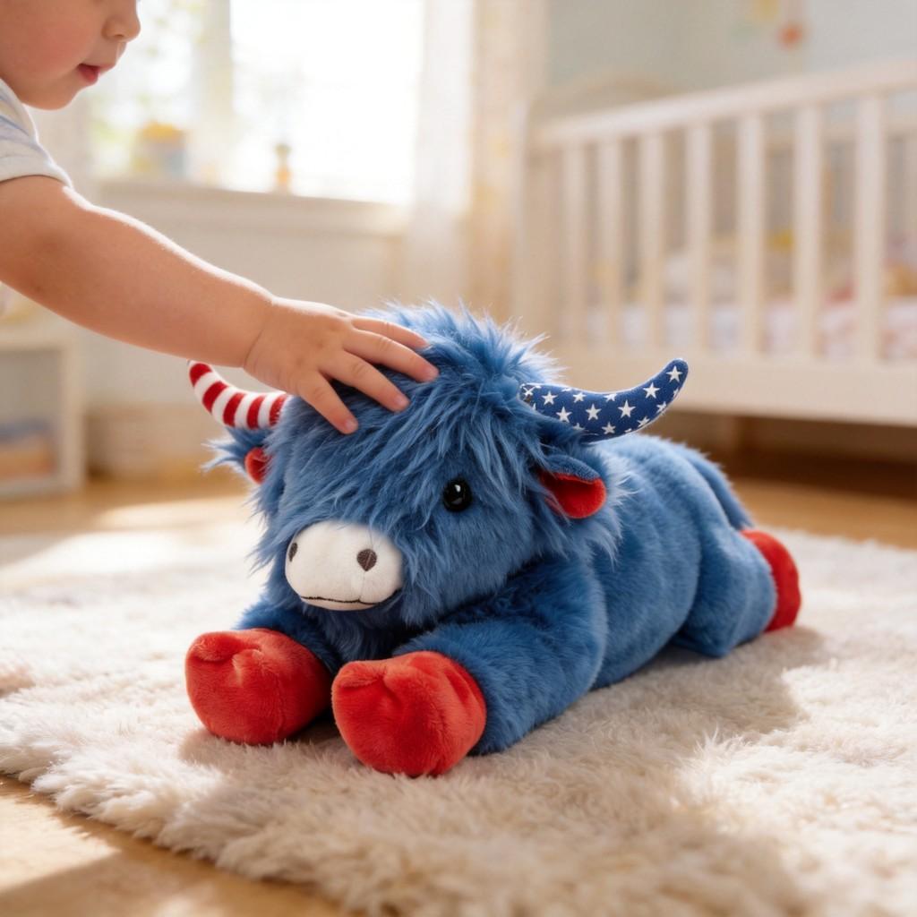Highland Cow Plush Toy With Super Soft Short Pile For Kids And Adults