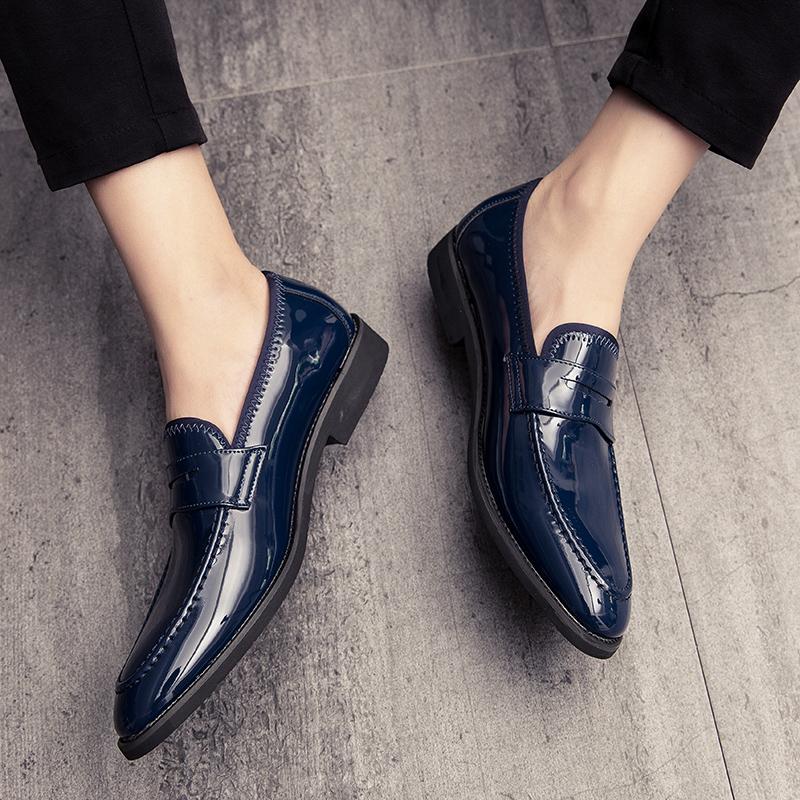 Fashion Lacquer Leather Men's Loafers Versatile Fashion Designer Style Wedding Party Outdoor Leisure Business Men's Shoes Plus Size 48