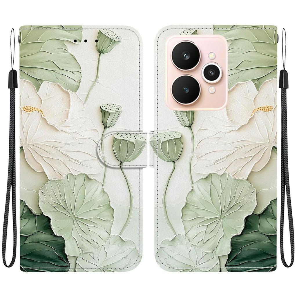 For Realme 15 Pro 5G/15 5G Wallet Case Pattern Printing Leather Stand Phone Cover with Strap