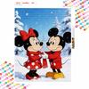 Disney Diamond Art Painting Kit 5D Diamond Winter Mickey Minnie Painting Dot Art Crystal Gemstone Paint Diamond Home Wall Decor