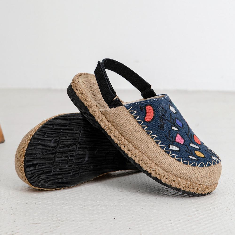 Fashion Spring Shoes Sandals Woman Heel Original 2025 Summer Two Weare Anti-Skid Retro Girls New Scandals Slipper Slides 2025 Summer Fem