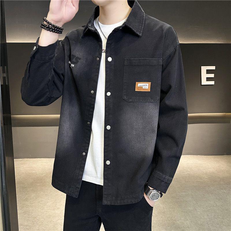 Men's Spring Hooded Denim Jacket - Trendy Youth Two-Piece Baseball Style Workwear