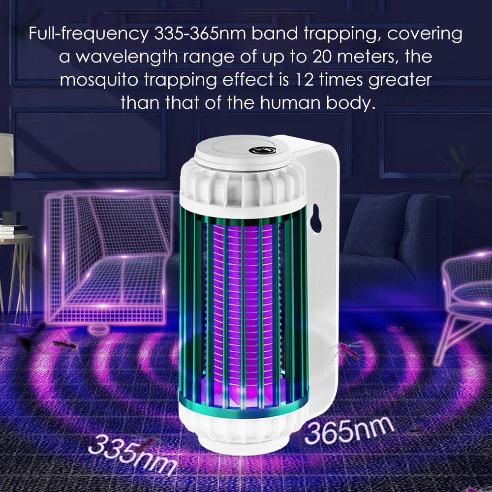 Rechargeable Mosquito Zapper Lamp with Dual Functions: Purple LED And Desk Light, Suitable for Camping, Outdoor Spaces, And Indoor Pest Management