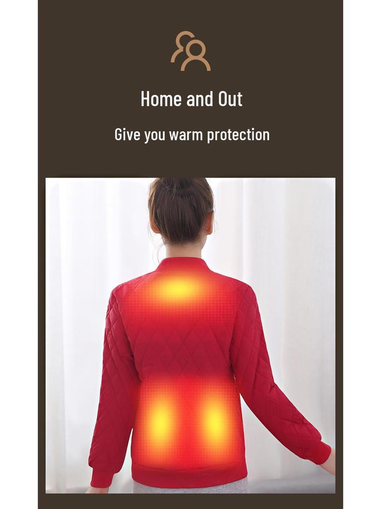 Smart Heated Cotton Jacket with Carbon Fiber for Winter Travel Protection