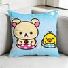 Funny Rilakkuma Bbear Square DoubleSided printed Pillow Case Bedroom Bedside Pillow Sofa Cushion Cover Gift