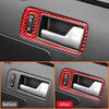 For Ford Mustang 2009-2013 Accessories Carbon Fiber Car Inner Door Pull Handle Outer Panel Lock Buttons Frame Decoration Sticker