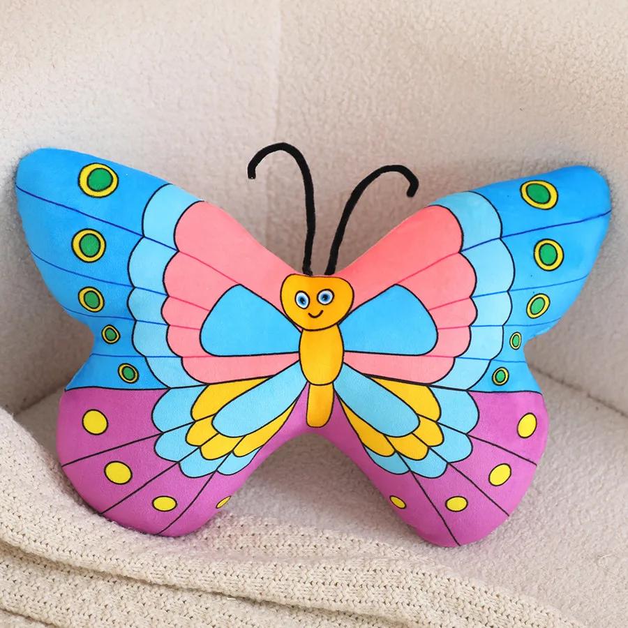 Beautiful Simulation Soft Butterfly Plush Pillow Toy Stuffed Animals Colour Kids Toys Cushion Home Decoration Girl Birthday Gift
