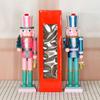 Nutcrackers Figures 38cm Wooden Decoration Figure Collectibles Wood Christmas Decor For Holiday Kitchen Dinner Table Shelf