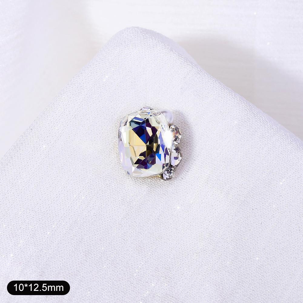 Nail Art Diamond Ball Stack Diamond Finished Nail Art Diamond Decoration Super Shiny Rectangle Right Angle Handmade Diamond Set With Pearl Decoration