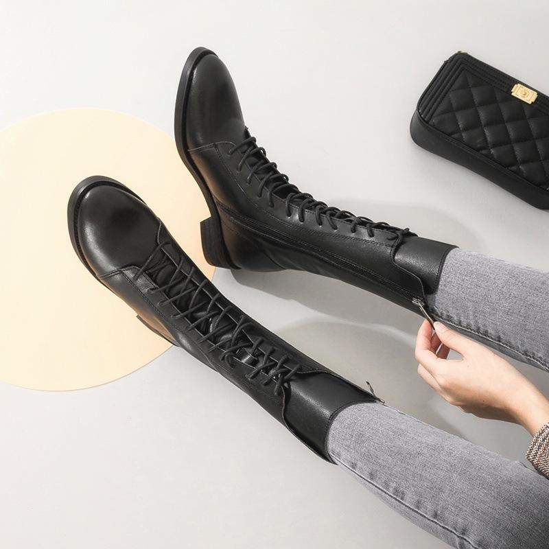 

! Кожаные ботинки Мартин женские новые белые короткие ботинки женские весенне-осенние одинарные ботинки средние рыцарские ботинки 34