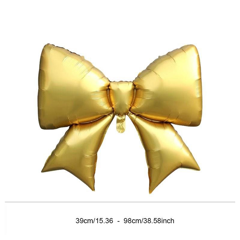 1PC New Striped Bow Balloon Bowknot Shaped Theme Aluminum Foil Matte Kids Birthday Party Decor Anniversary Event Decoration