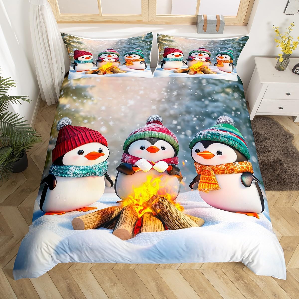 

Comforter Santa Claus Twin Queen Merry Christmas Bedding Set For Child Teens Roomcartoon Comforter Xmas Decor Bed Set Comforter (quilt)-EU Single(135*200cm)3pcs