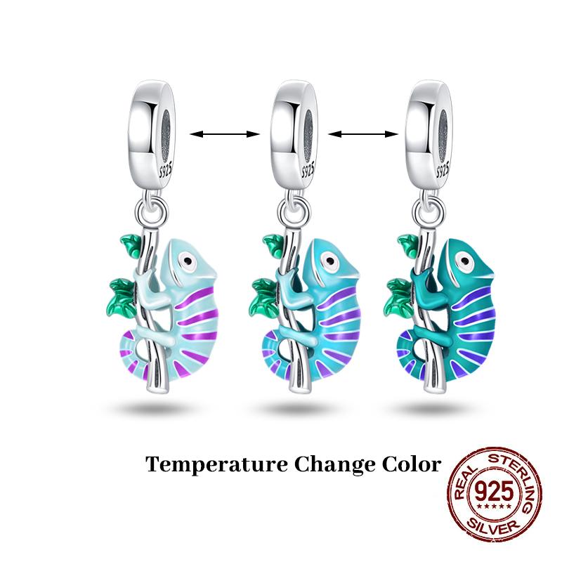 Fit 3Mm Original Bracelets Fashion Copper Chameleon Ladybird Change Color Charms Beads Fine Diy Jewelry Gifts