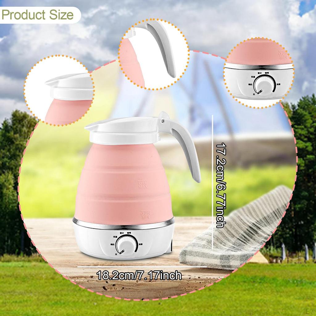 Cestovní skládací elektrická konvice Rychlovarná Automatické vypnutí Malý ohřívač vody Bílý