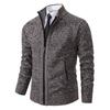 Men's Autumn/Winter Stand-Up Collar Zipper Cardigan Jacket with Velvet Knit
