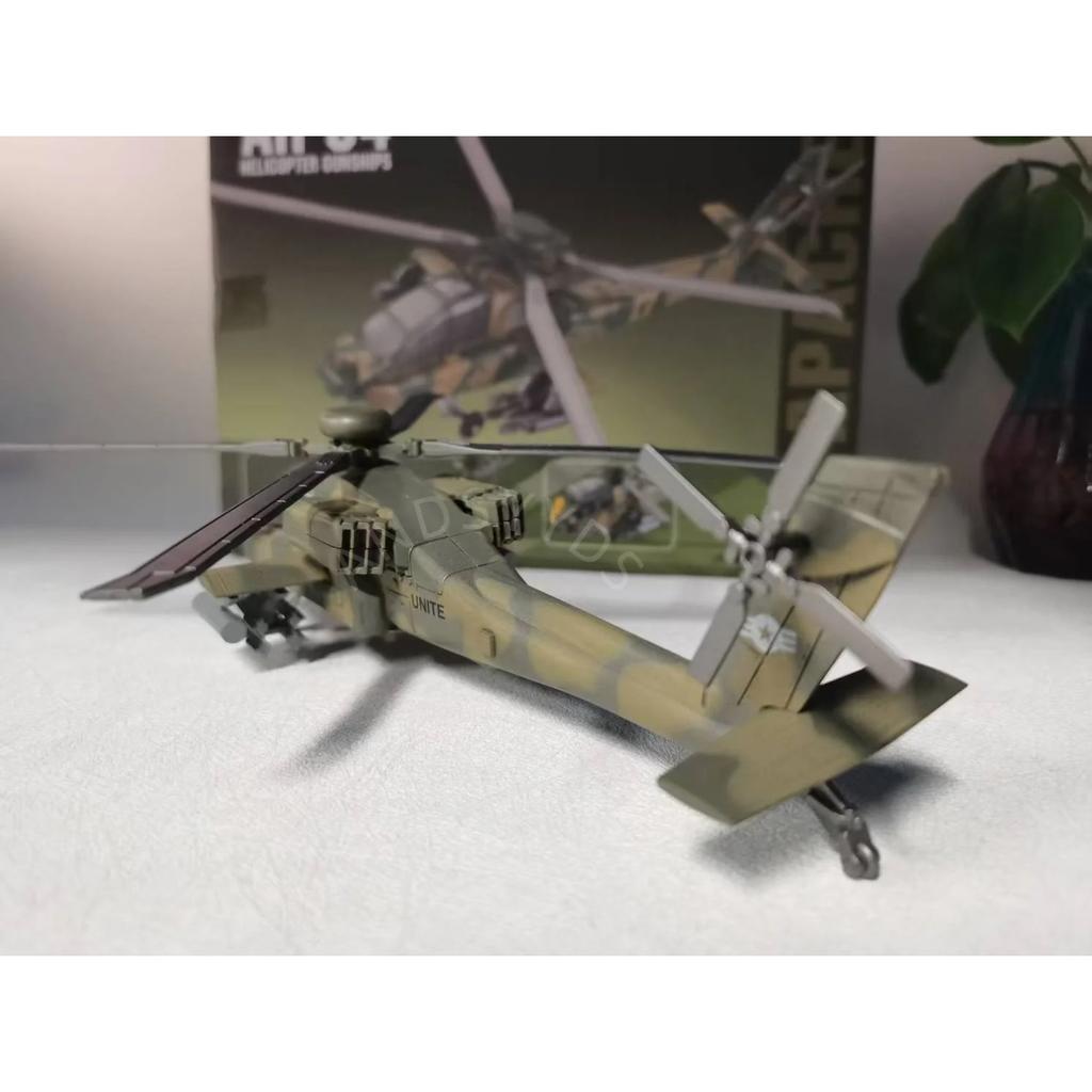 1/72 Scale Aircraft Ah-64 Helicopter Gunships Plane 3d Puzzle Assembly ABS Plastic Model Plane Kits Building Blocks Model Airpla