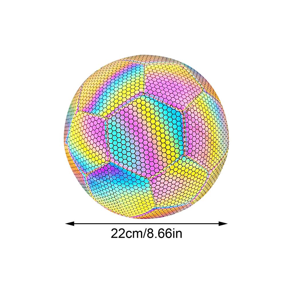 Reflective Football Glowing Football PU Night Glowing Fluorescent Football Primary School Student Training Competition No.5 Adult Football