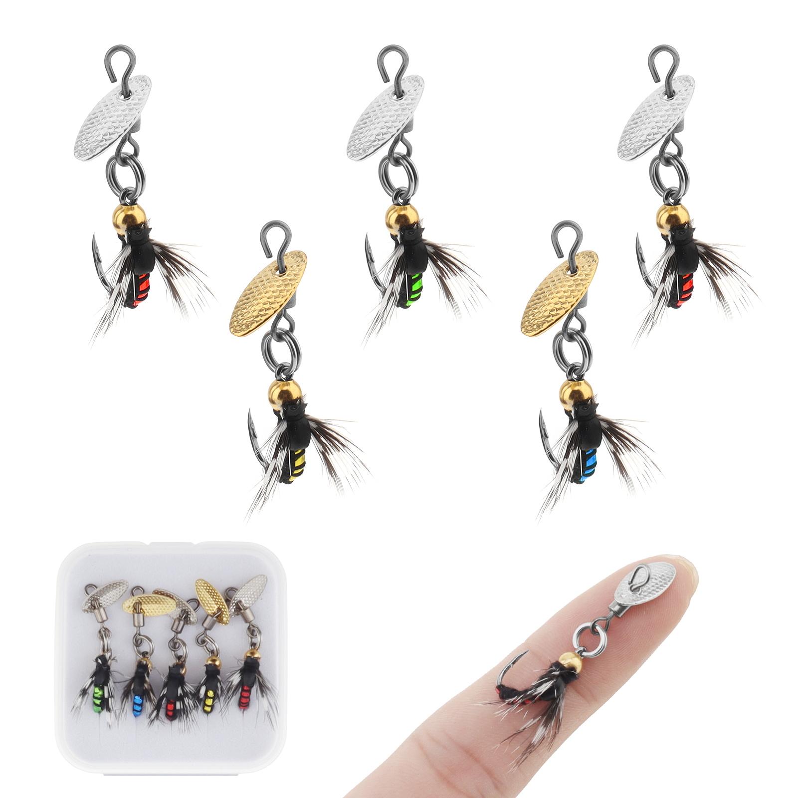 

20 шт. Разноцветные бионические сухие и мокрые мушки Реалистичные узоры Прочные крючки Мульти-видовые для форели, лосося, солнечника с коробкой для хранения