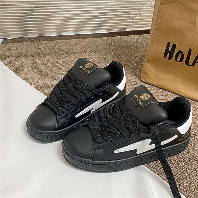 

Ракушечная голова ниша черные хлебные туфли женские инс весна и осень новая студенческая универсальная повседневная обувь для скейтборда 44 чёрный