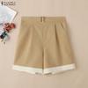 Pantaloncini estivi larghi tinta unita casual da donna