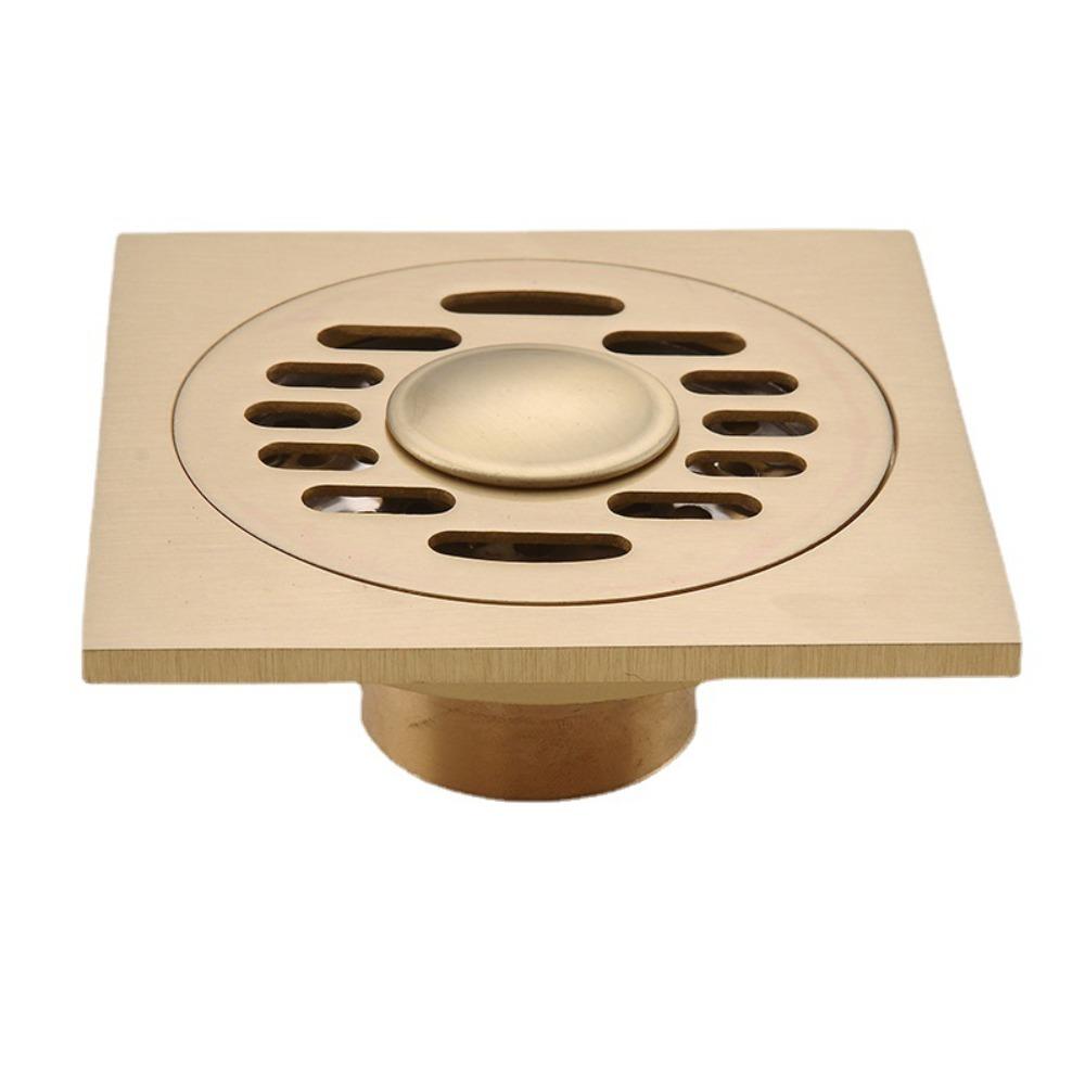 Anti-odor Square Shower Drain Brass Bathroom Drainage Universal Floor Hair Catcher  Toilets