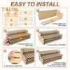 Wooden Paint Brush Holder 75 Holes Desk Stand Pen Storage Organizer Large Capacity 2 Tier Art Tools Compartment Display Rack for Table Wall