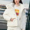Li Ning Sports Fashion Series Warm Solid Color Detachable Hooded Down Jacket Women Outerwear White AYMQ524-3