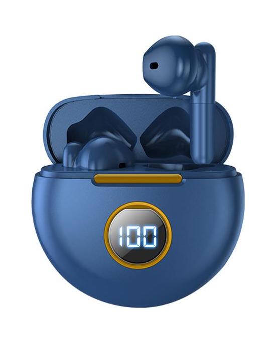 VAORLO Bezprzewodowe słuchawki douszne Subwoofer HiFi Stereo Muisc Cyfrowy wyświetlacz Słuchawki Inteligentny dotykowy zestaw słuchawkowy z redukcją szumów