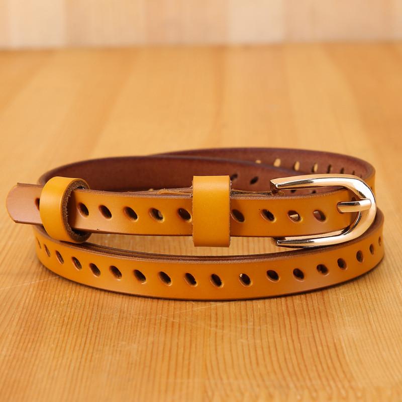 Trendy Cowhide Genuine Leather Waist Belt Women Alloy Clasp Multiple Colors
