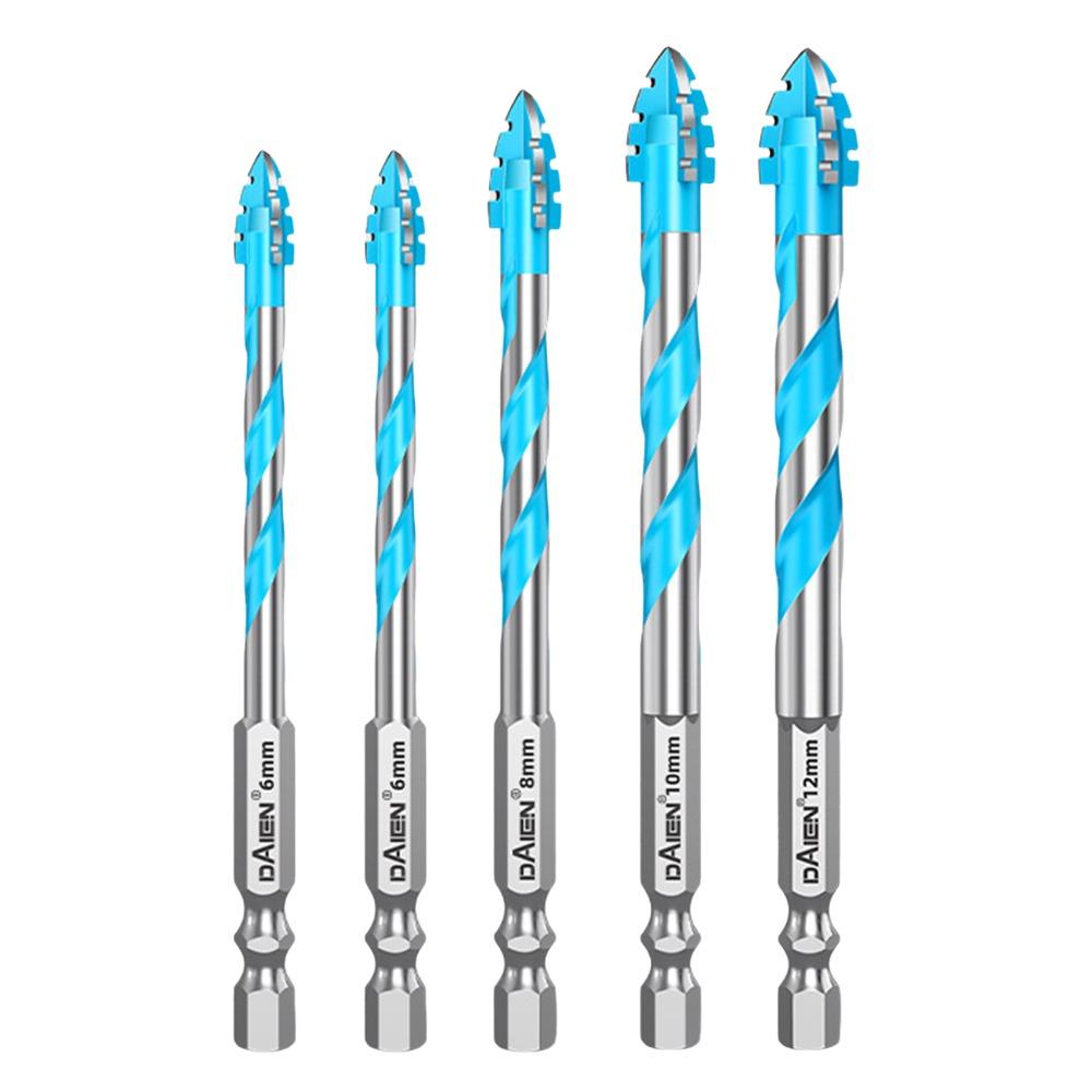 Four-Edged Eccentric Drill Bit Serrated High Hardness Concrete Drill Bit Set Skewed Head Tile Drill Bit Drilling Tool