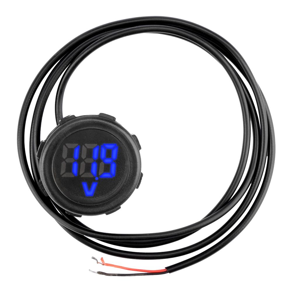 DC4-100V Waterproof Voltmeter Auto Voltage Test LED Digital Voltmeter Circular 2-wire Voltmeter Reverse Connection Protection