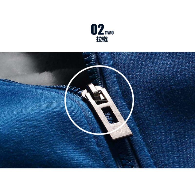Men S Korean Style Fleece Lined Zip Up Hooded Sweatshirt For Casual Wear