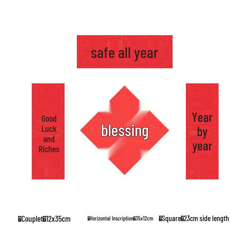 2026 Year of the Horse Mini Spring Festival Couplets - Creative New Year Red Fu Character Photo Props Decoration