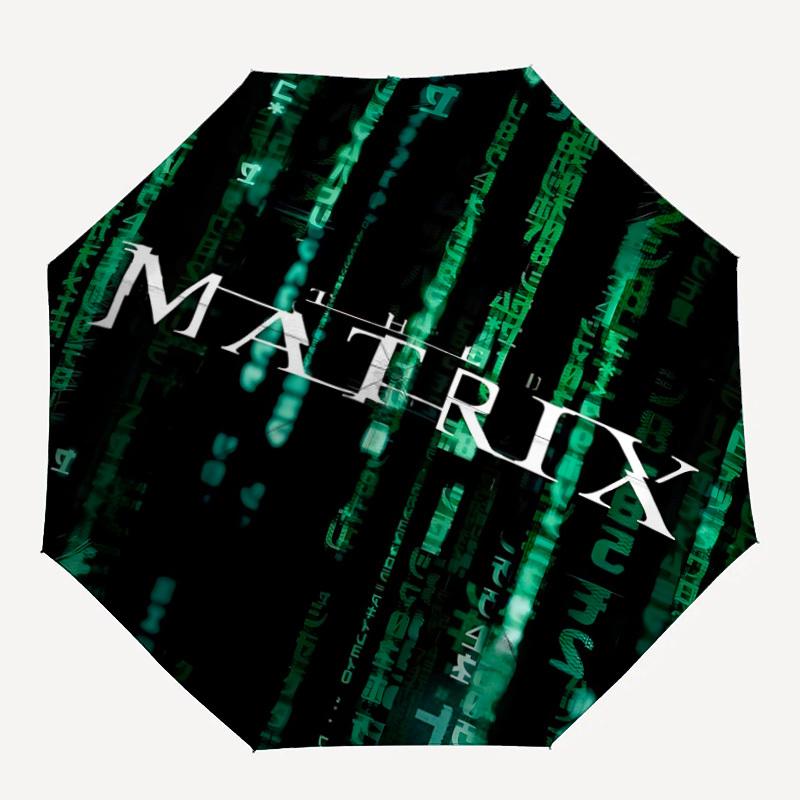 1pc The Matrix 8-Ribs Sturdy Frame, Automatic Open/Close, Durable  Colorful Ideal for Beach, Travel, And All Seasons, 10019